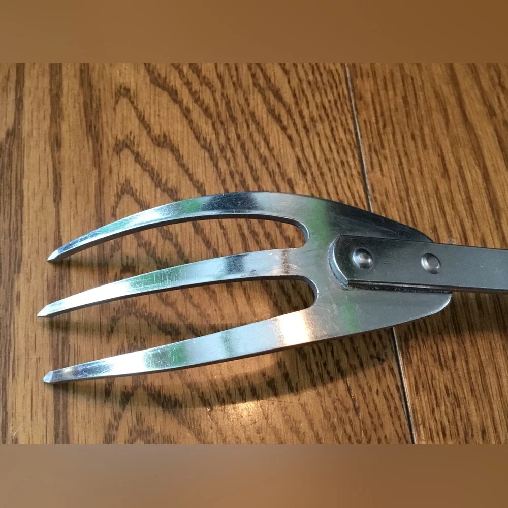 Stainless Steel BBQ Serving Fork with Black Handle